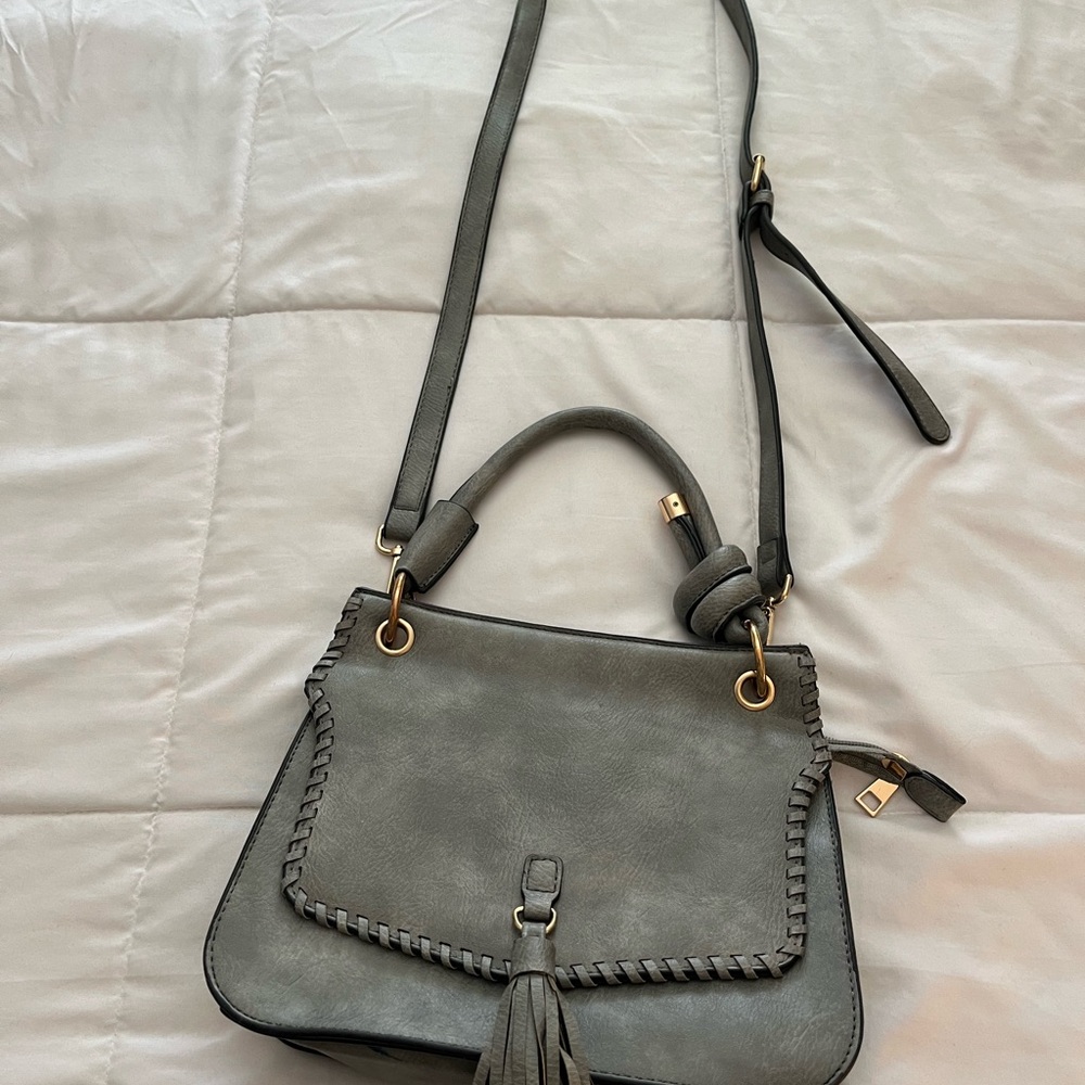 Gray Vegan Leather Women's Bag